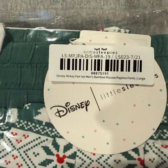 Little Sleepies Green and Red Holiday Pajama Set Disney - Picture 2 of 3